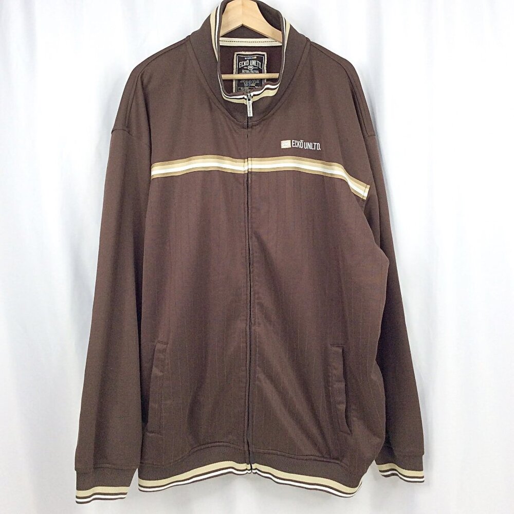 Ecko Unltd. by Marc Ecko Track Jacket Men's Size 3XL Brown Full Zip